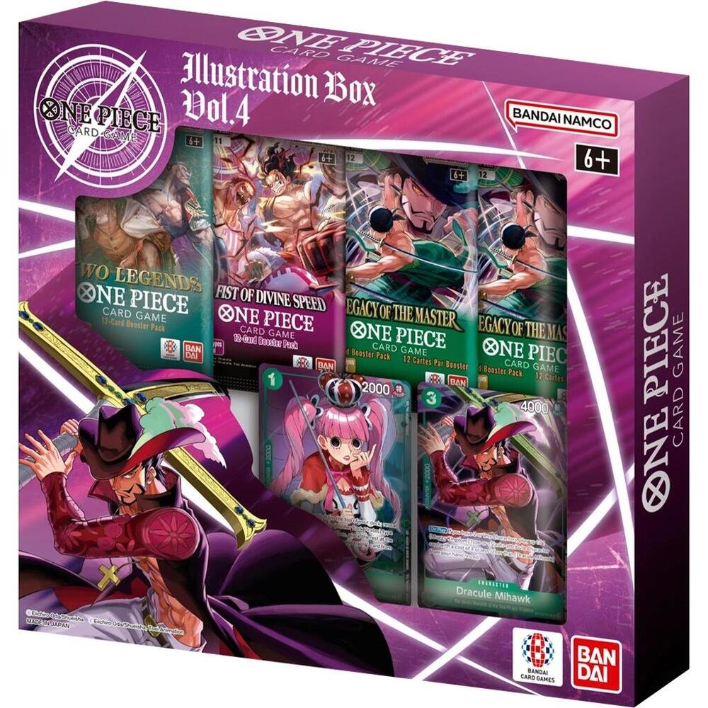 One Piece TCG English Mihawk Illustration Box Vol. 4 – Exclusive Promo Cards & Booster Packs