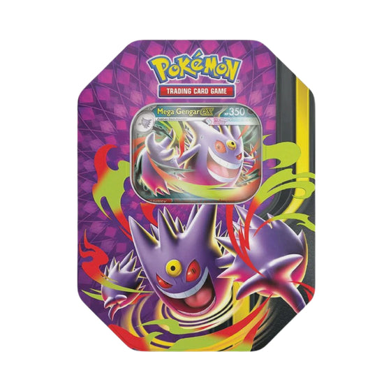 Pokemon TCG Mega Moonlit Tin Trading Cards 4 Booster Packs Collectible Game Set
