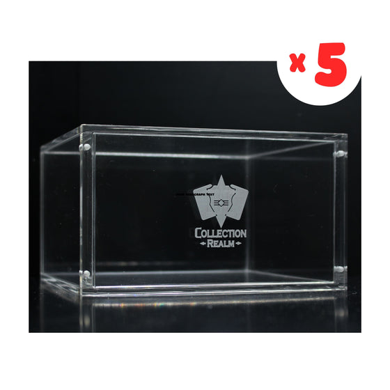 Pokémon Booster Box Acrylic Display Case – Stackable Clear Acrylic Protector with Magnetic Lid, UV Protection, Dust & Moisture Resistant for Collectors - 5-Pack