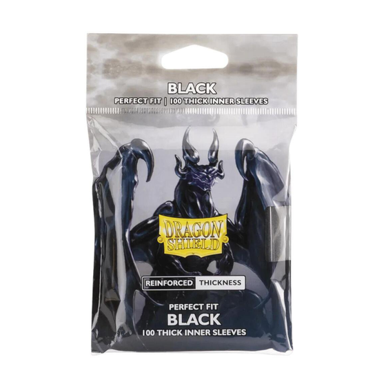 Dragon Shield Perfect Fit Black Thick Inner Card Sleeves 100 Count